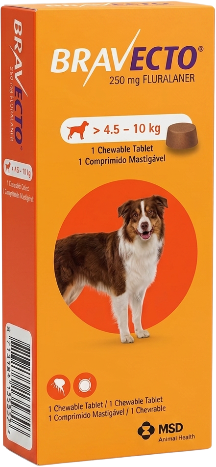 Bravecto® > 4.5 – 10 kg (250 mg Fluralaner)